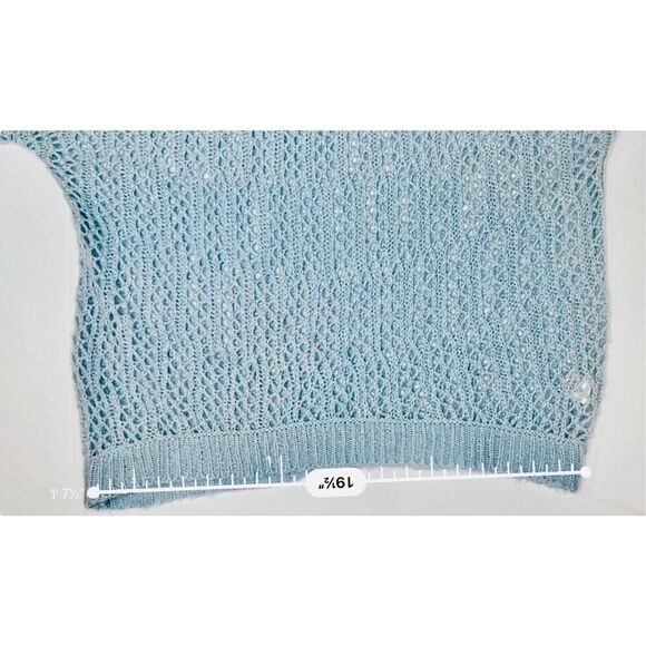 Maurices Blue Open Weave Crewneck Pullover Slouchy Sweater sz XL - Picture 6 of 10